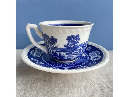 Hrnek na kávu s podšálkem Villeroy&Boch Rusticana modrá
