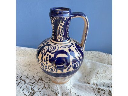 Keramický džbán modrý dekor