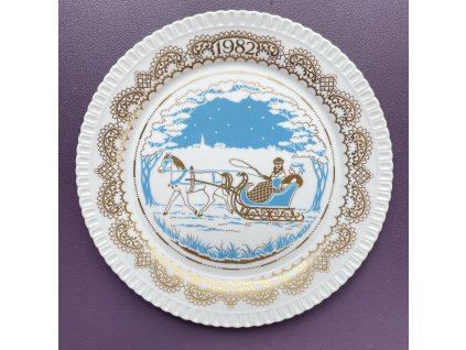 Dekorační talíř Spode Christmas Pastimes Sleigh Ride