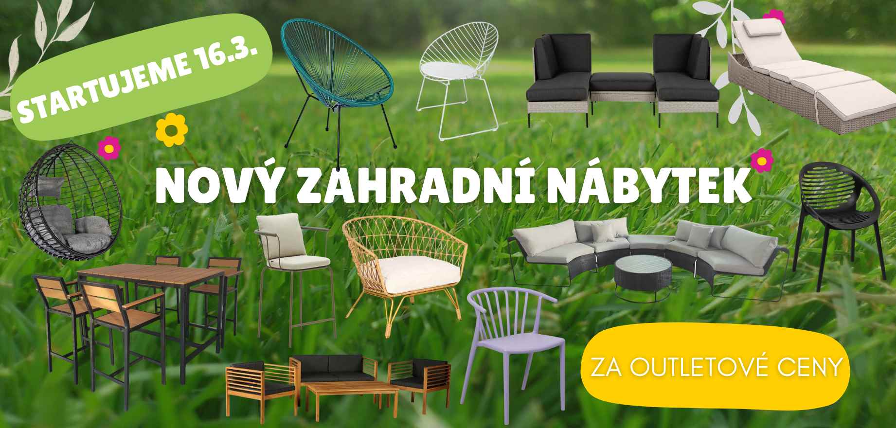 Zahradní nábytek, lehátka, deštníky a jiné věci na zahradu