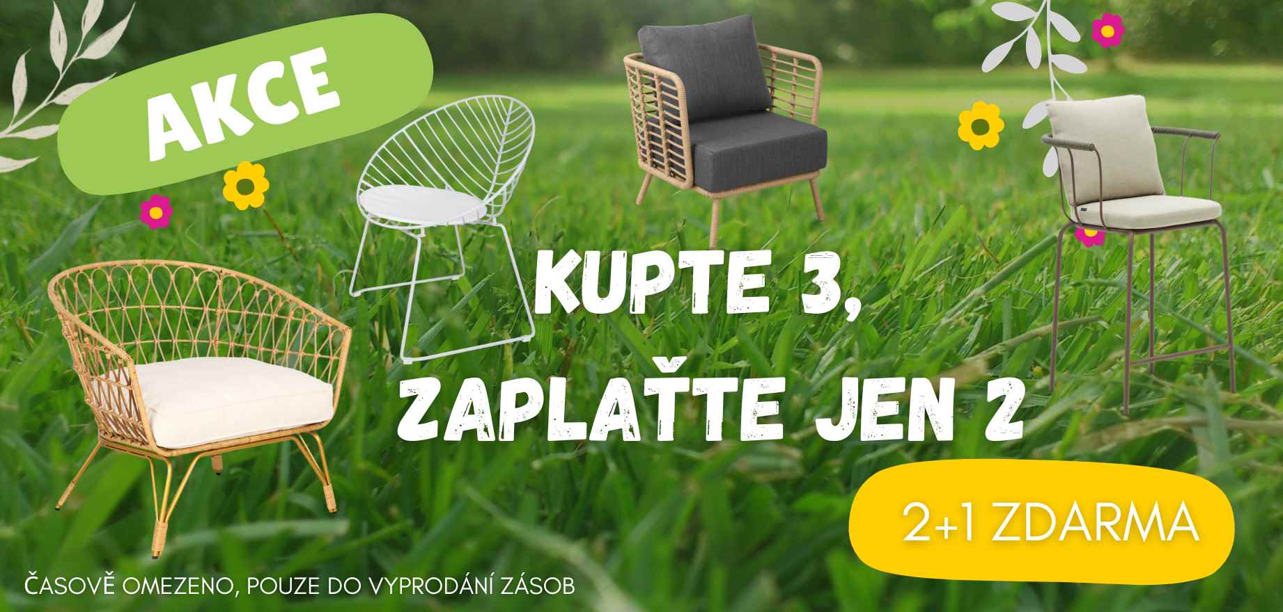 Zahradní křeslo akce 2+1 zdarma