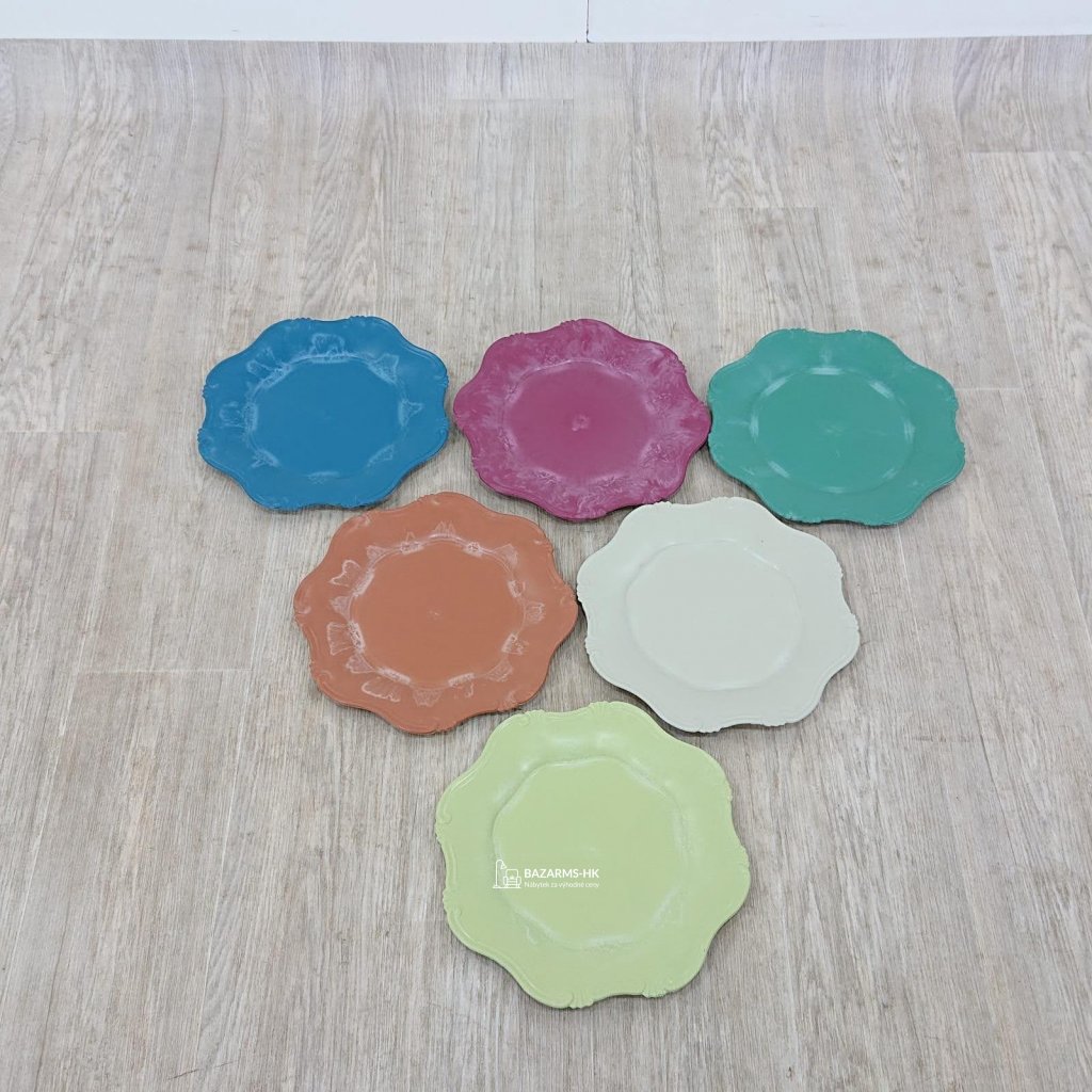 Sada 6 barevných talířů Villa d'Este Colori, 33 cm