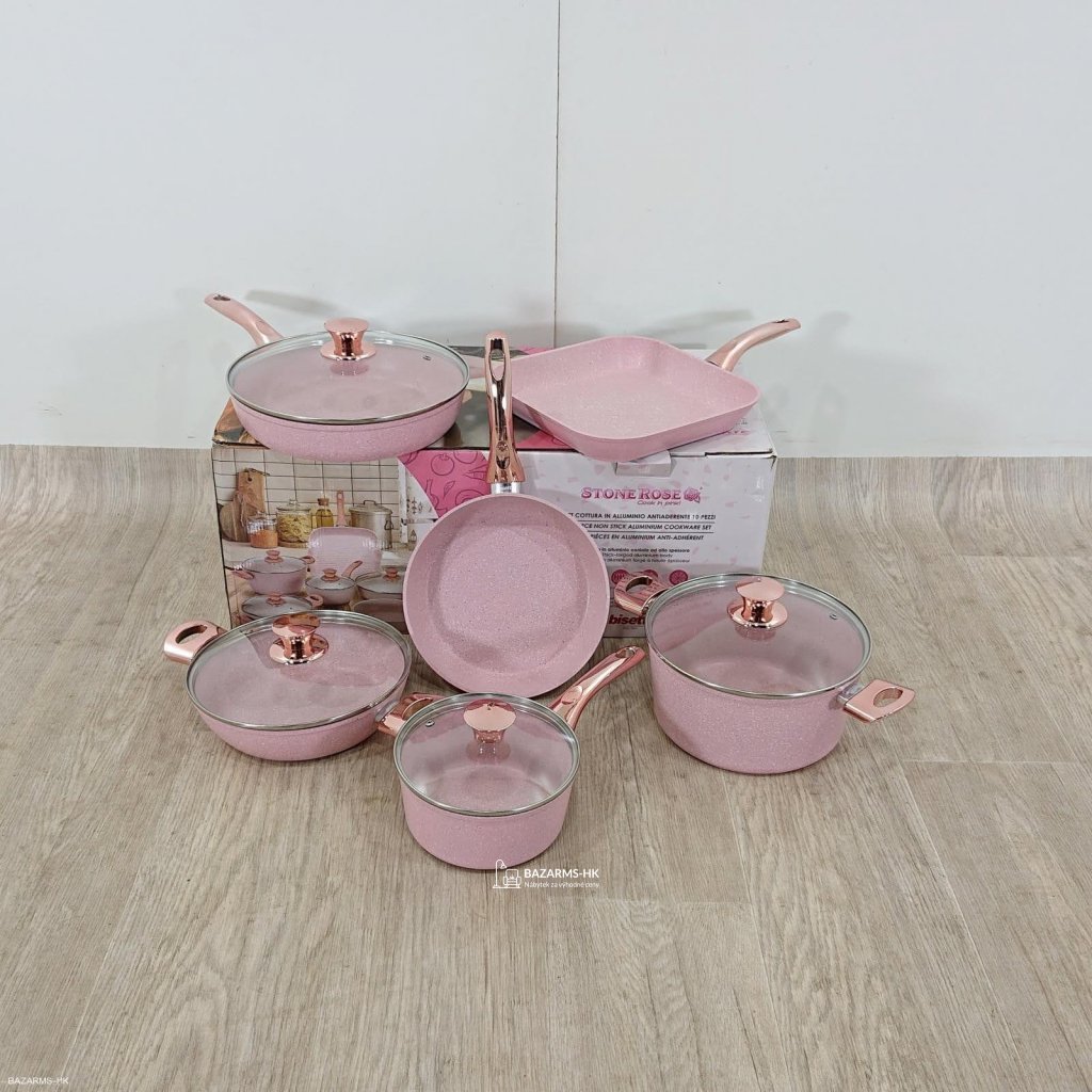 Bisetti Stonerose Cookware Set, Large, Pink  Rose gold kitchen, Pink  kitchen, Cookware set