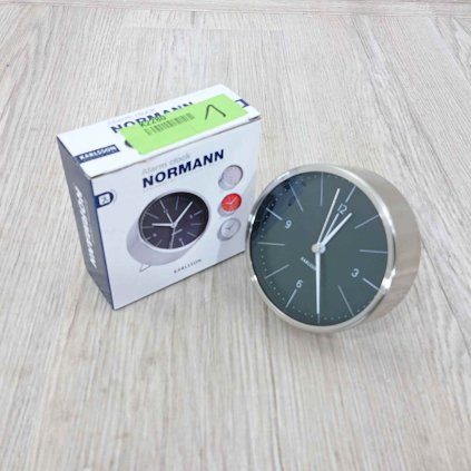 Černo-šedý budík Karlsson Normann, o 10 cm