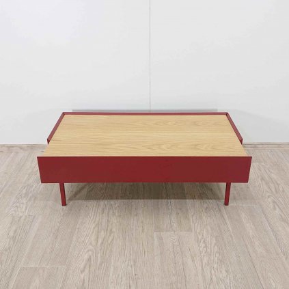 Tmavě červený konferenční stolek Teulat Arista
