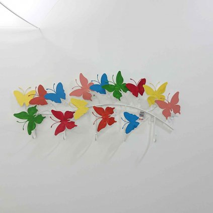 Barevný věšák na zeď Butterflies Kare