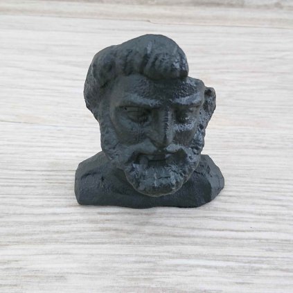 Soška busta Vousáč - antracitová, 11cm Kare