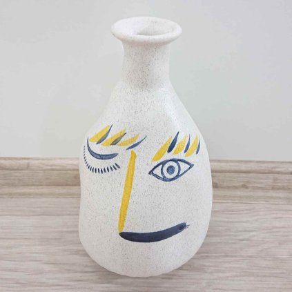 Bílá kameninová váza Art Face Colore 23cm Kare