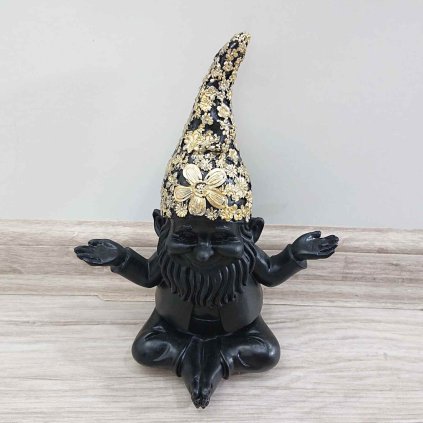 Soška Trpaslík ZEN - černozlatý 19cm Kare