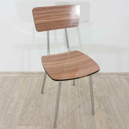 Retro kovová jídelní židle tmavě hnědá