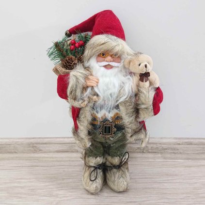 Vánoční dekorace Santa s kožichem 30 cm Clayre & Eef