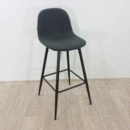 Tmavě šedá barová židle s černými nohami Kave Home Nilson