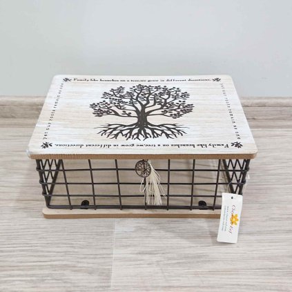 Dřevěný úložný box Strom života Clayre & Eef