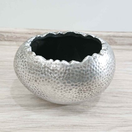 Stříbrný květináč Skořápka Artpol