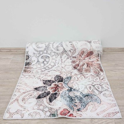 Béžový pratelný běhoun 58x190 cm Vintage Garden Oyo Concept