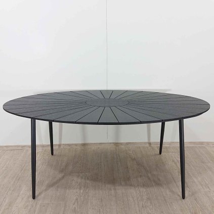 Černý zahradní stůl s artwood deskou Bonami Selection Marienlist, 190 x 115 cm