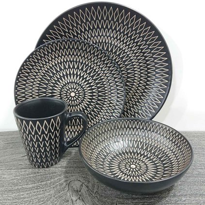 Černý jídelní servis kamenina Creatable moebelix