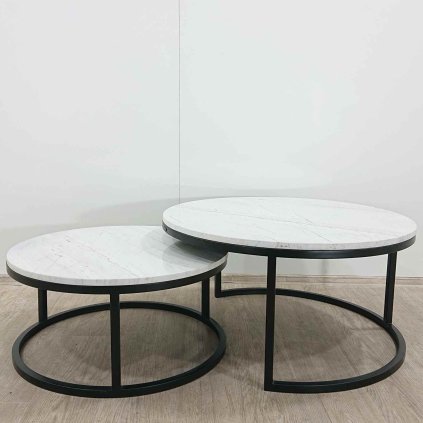 Sada 2 mramorových konferenčních stolků Lexington 76/91,5 cm Richmond