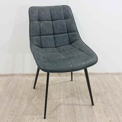 Tmavě šedá koženková jídelní židle Adam Kave Home