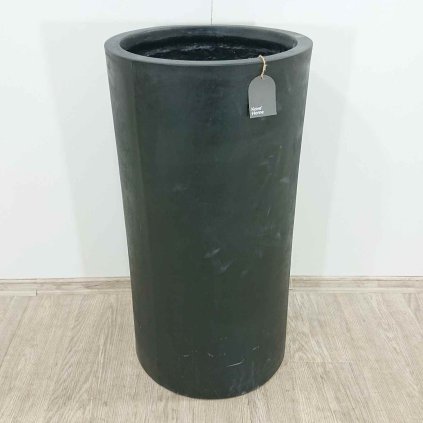 Černý zahradní květináč z cementu Aiguablava o 42 cm Kave Home
