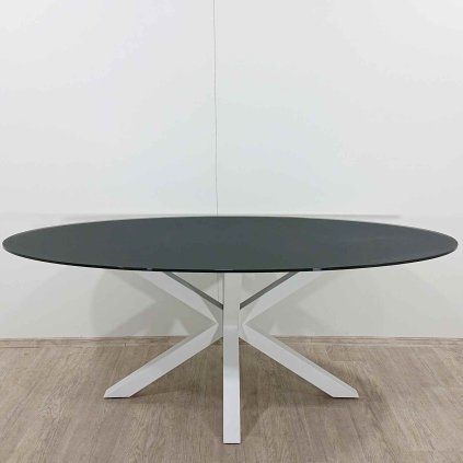 Jídelní stůl se skleněnou deskou Argo 200 x 100 cm Kave Home