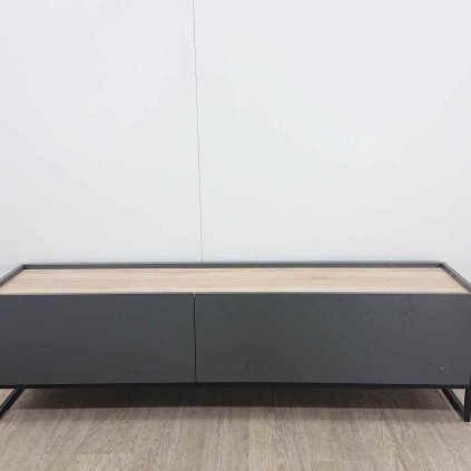 Tmavě šedý lakovaný TV stolek Helene 180 x 40 cm Windsor & Co