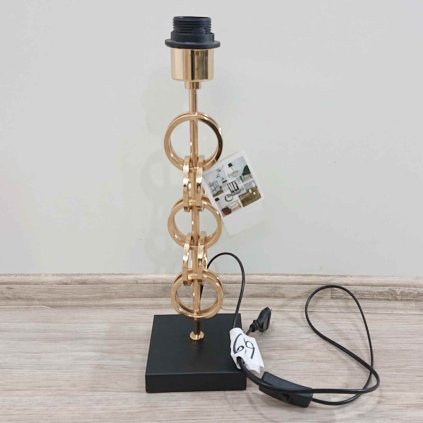 Stolní lampa v černo-zlaté barvě Mauro Ferretti Glam Rings, výška 54,5 cm
