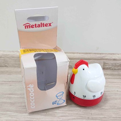Bílá kuchyňská minutka Metaltex Hen