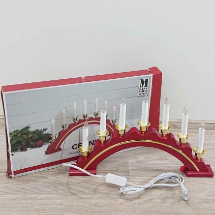 Červený svícen Markslöjd Celine, výška 28 cm