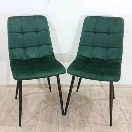 Zelené sametové jídelní židle sada 2 ks Faffy Tomasucci