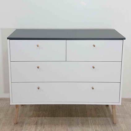 Antracitová komoda 99x82 cm Bodo Tvilum