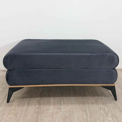 Tmavě šedý puf se sametovým potahem Astre Windsor & Co Sofas