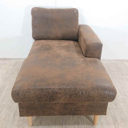 Hnědá lenoška s úložným prostorem 148 cm