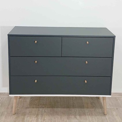Antracitová komoda 99x82 cm Bodo Tvilum
