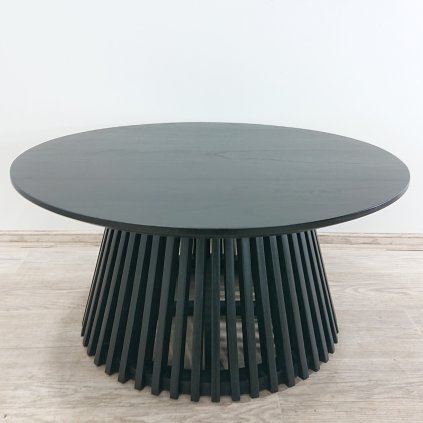 Černý konferenční stolek z teakového dřeva Irune 80 cm Kave Home