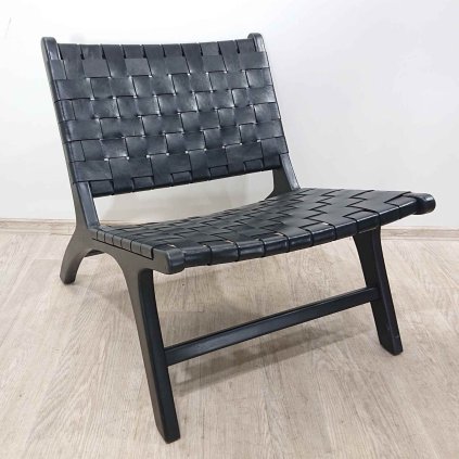 Černé křeslo s výpletem Calixta Kave Home