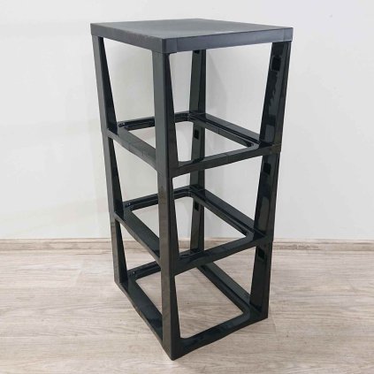 Černo-šedý plastový pojízdný regál 30x77 cm Brisen Rotho