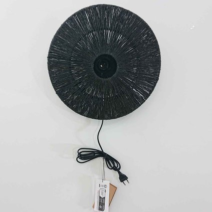 Černé nástěnné jutové svítidlo Iguazu Good&Mojo