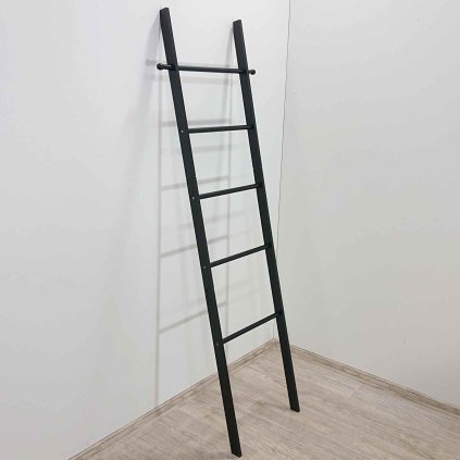 Černý bambusový žebřík na ručníky Wenko