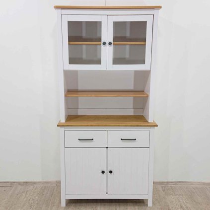 Bílá dřevěná kredenc miranda Marckeric