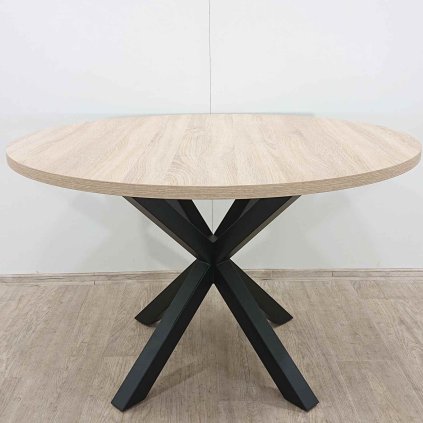 Kulatý jídelní stůl s kovovým podnožím o 120 cm