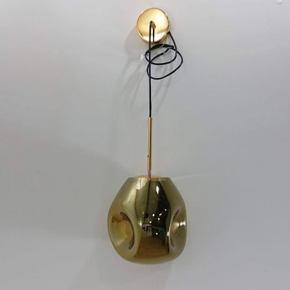 Závěsné svítidlo z foukaného skla ve zlaté barvě Leitmotiv Pendulum, výška 20 cm