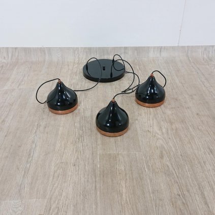 Závěsné svítidlo v černo-měděné barvě pro 3 žárovky Opviq lights Yildo