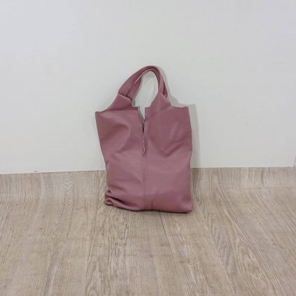 Světle růžová kožená taška na nákup Isabella Rhea