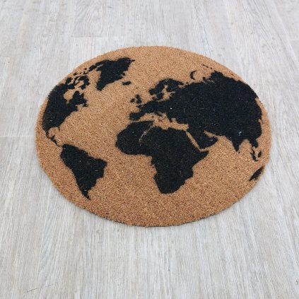 Černá kulatá rohožka z přírodního kokosového vlákna Artsy Doormats Gloge, 70 cm