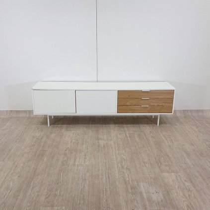 Bílo-hnědý televizní stolek Teulat Sierra