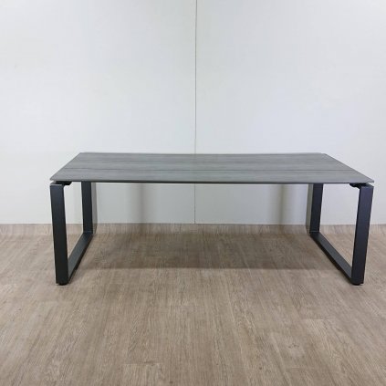 Šedý zahradní stůl pro 8 osob Le Bonom Strong, 100 x 210 cm