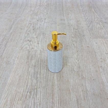 Bílý keramický dávkovač na mýdlo s detailem ve zlaté barvě Wenko Nuria