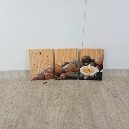 Nástěnné obrazové hodiny Svíčka, 96 x 40 cm
