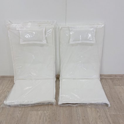Sada 2 polštářů pro zahradní židle špinavě bílé TOSCANA/JAVA